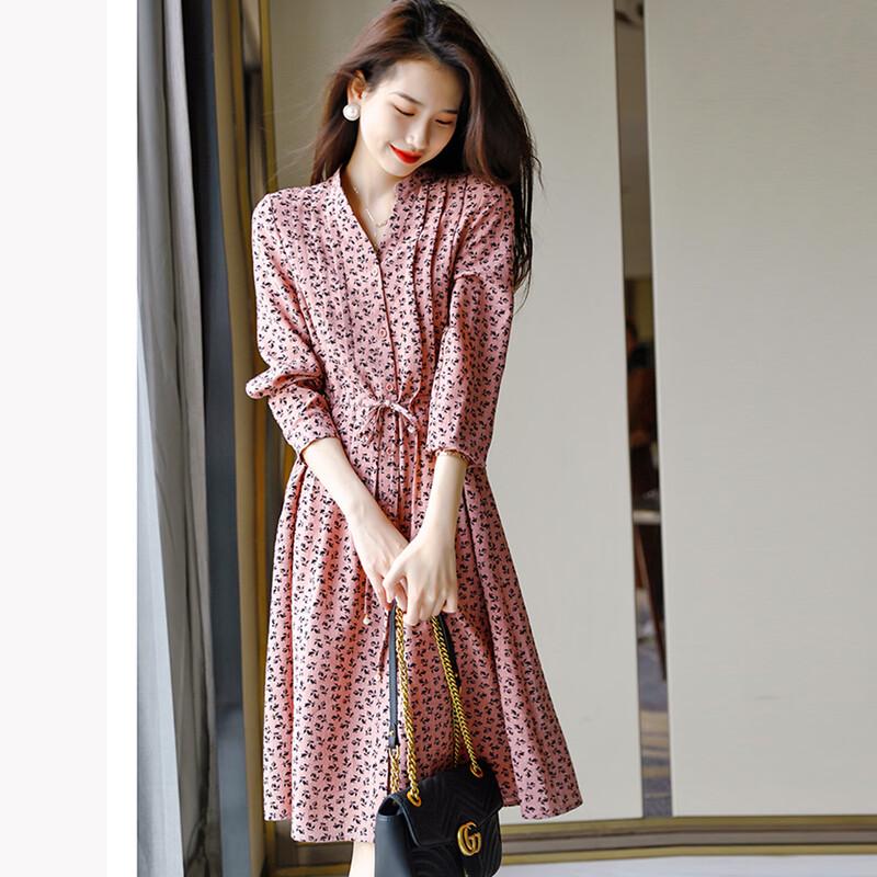 Srcr Women s Floral Chiffon V-Neck Midi Dress XL