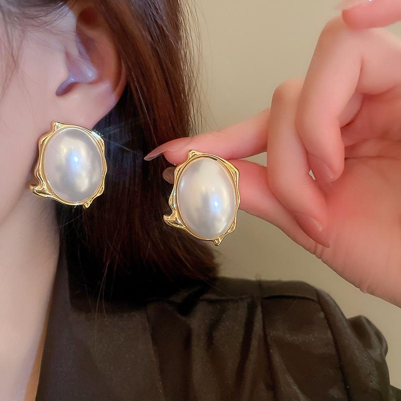 Drop Earrings Set Big Circle Piercings Earrings Jewelry for Women Imitation Pearl Hoop Cute Ear Buckle