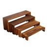 4pcs Small Wood Staircase Display Rack Dessert Display Stands Wood Shelves Figurine Storage Rack Kitchen Seasoning Storage Rack