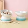 Large Capacity Ceramic Cat Bowl High Foot Pet Feeder Snack Bowls Pet Drinking Bowl  Pet Eating