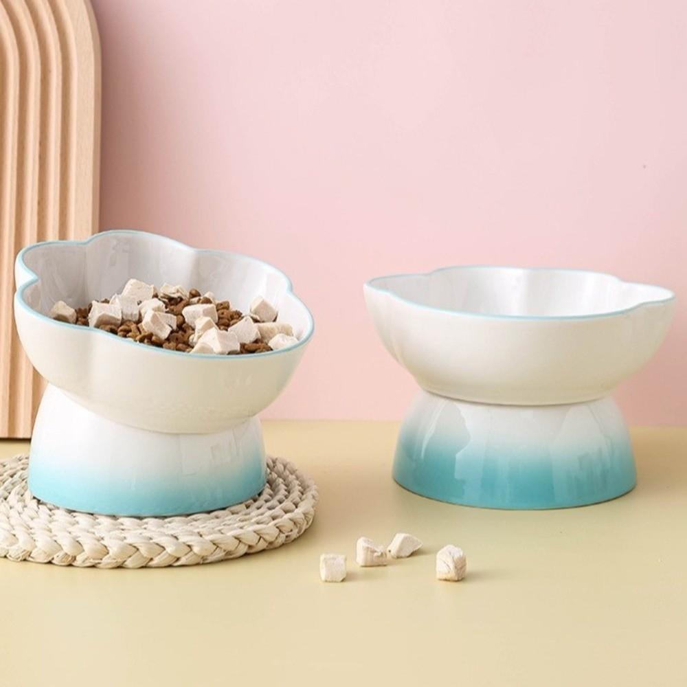 Large Capacity Ceramic Cat Bowl High Foot Pet Feeder Snack Bowls Pet Drinking Bowl  Pet Eating