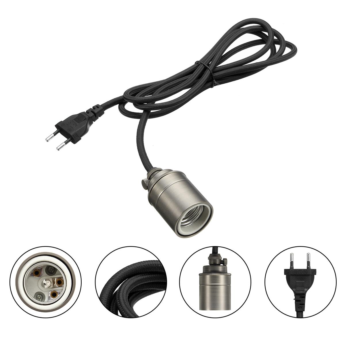 

2M E27/E26 тканевый подвесной светильник с кабелем, винтажный промышленный патрон для лампочки накаливания, винтажный комплект удлинителя для лампочки Эдисона