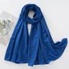 Fancy Fine Pleated Rayon Cotton Scarves Micro Crinkle Soft Cotton Long Shawl Factory Hemming Cheap Price Hijab