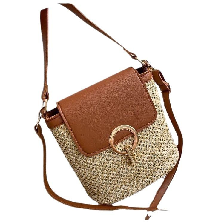 2025 Sommer Neu Umhängetasche Stroh Handtasche Damen Tasche Hohl Gewebt Urlaubs Tasche Schulter Beutel