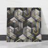 Black Gold Geometric Marble Pattern Self-Adhesive Wallpaper Tile Sticker for Bathroom Living Room Luxury Decor
