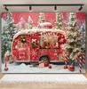 Christmas Backdrops Truck Xmas Tree Winter Forest Snow Candy Cane Gifts Kids Portrait Family Party Photo Photography Background