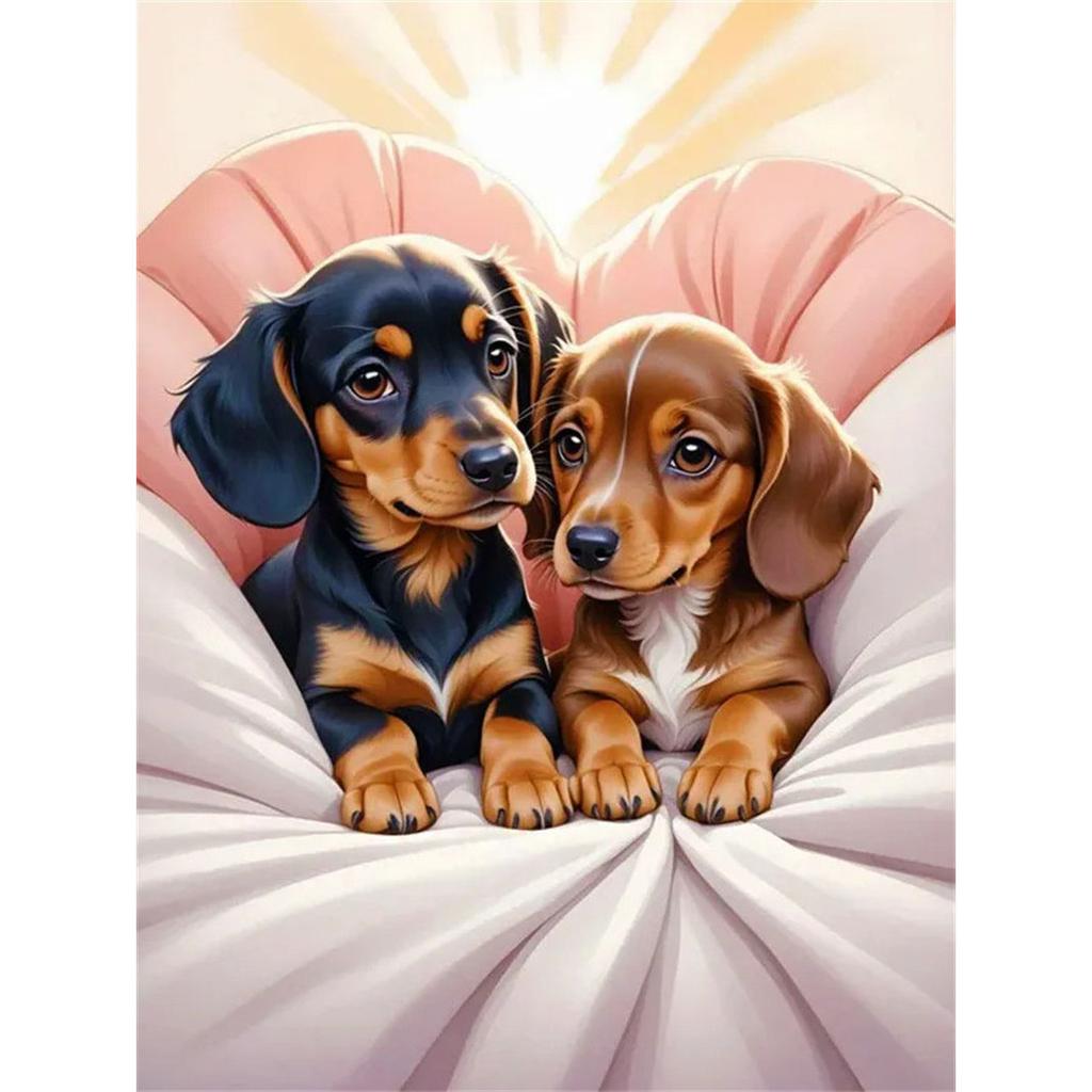 DIY Diamond Painting Cute Puppy Cross Stitch Kit Mosaic Art Diamond Painting Full Circle Diamond Home Decoration
