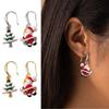 Christmas Cartoon Santa Claus Earrings With Shining Snow Details Premium Alloy Accessories For Women Teens