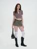 Vivora Cationic Double Mini Skirt (Khaki)