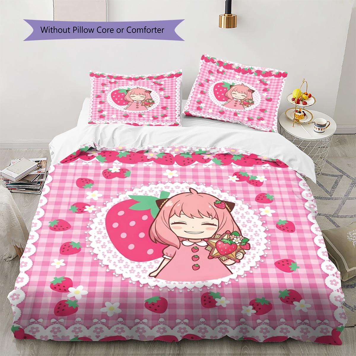 

Anya Forger Pattern Bedding Quilt Set Quilt Cover Pillowcase Home Decoration Birthday Gift (1 * duvet cover + 2 * pillowcase, without core) 135x200cm