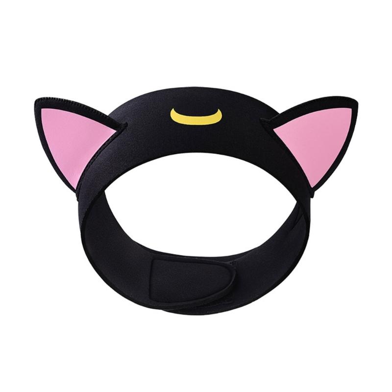 

Cartoon Cats Ear Swimming Headband Adjustable Diving Wetsuit Hood 3mm Neoprene Diving Headband for Snorkeling Surfing 1 чёрный