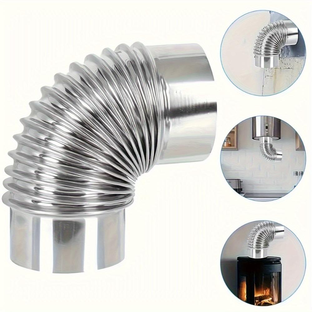 60MM Edelstahl 90 Grad Bogen Schornsteinrohr Biegung 90° Mehrwandiges Ofenrohr Für Camping im Freien Holzöfen Schornstein