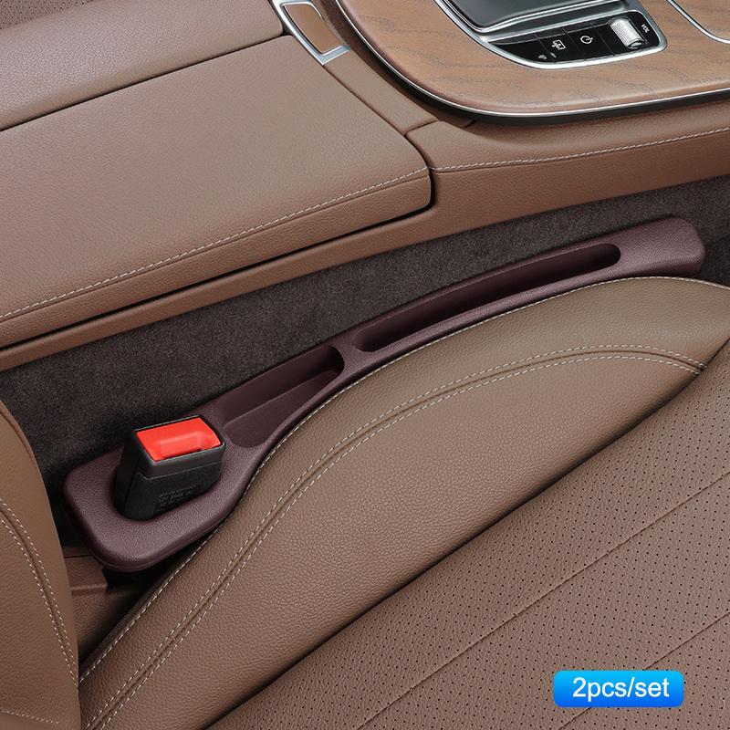 

1 пара универсальных заглушек для автомобильных сидений, полоска с боковым швом, наполнитель для автомобильных зазоров, герметичный органайзер для хранения зазоров в сиденьях, украшение интерьера коричневый