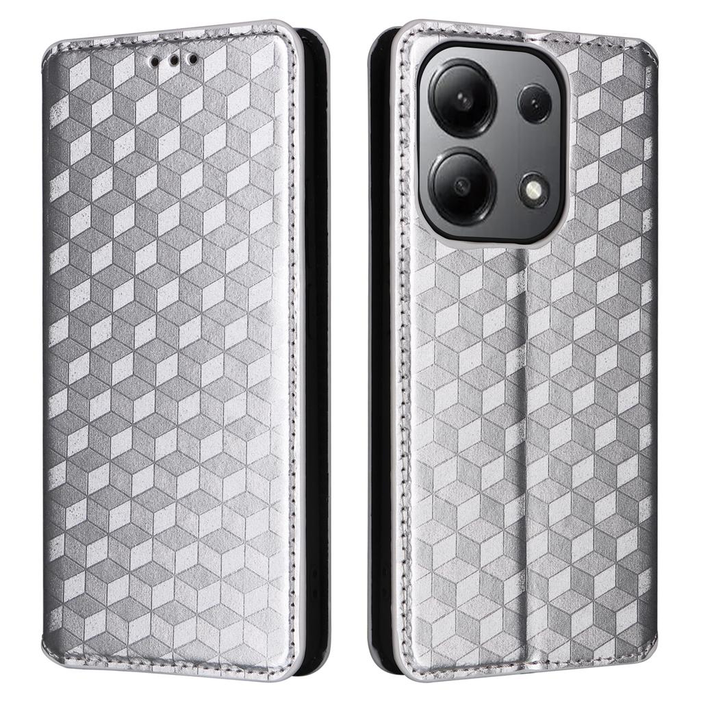 Para Xiaomi Redmi Note 13 4G Funda Billetera Soporte Protección Completa Cuero Rombos Cubierta de Teléfono