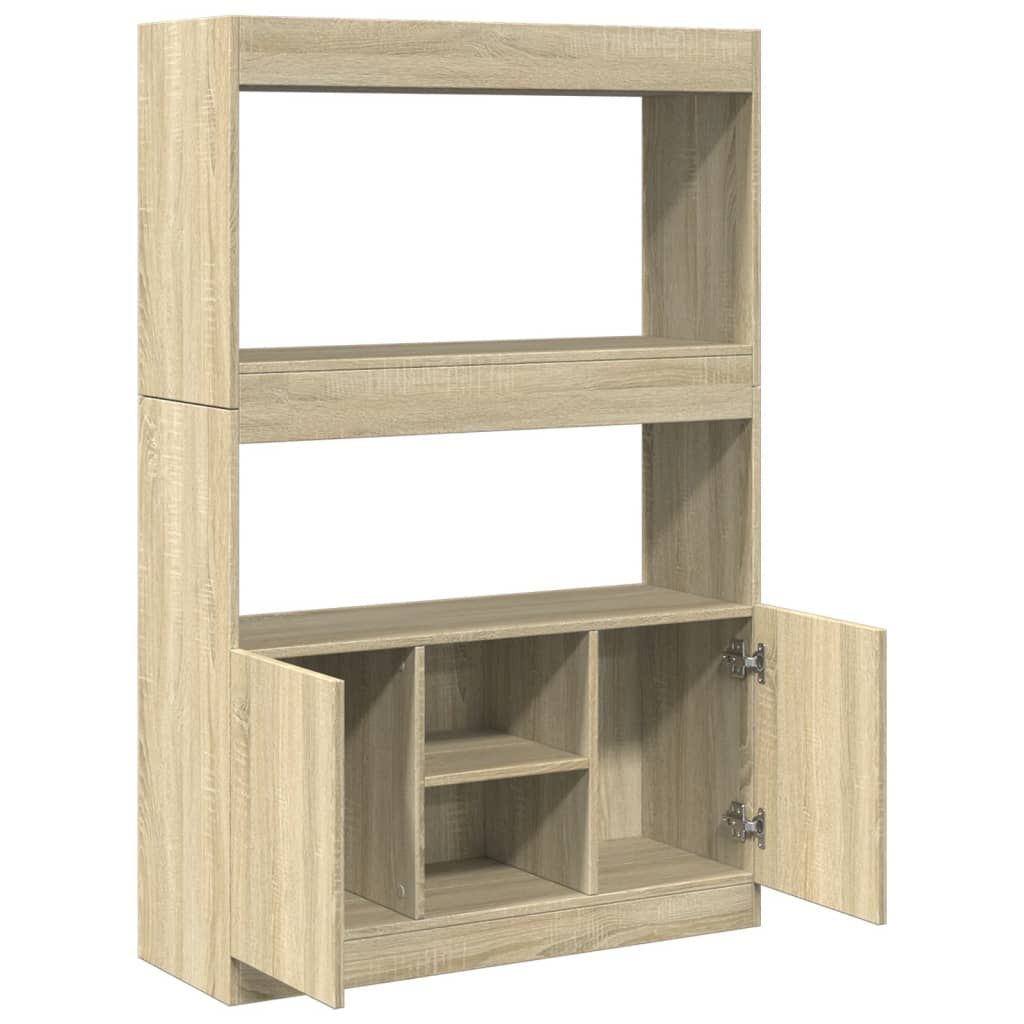 Highboard Sonoma Oak 92x33x140 Cm Engineered Wood