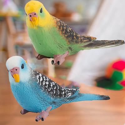 1 Pack 2pcs Bird Static Macaws Parrot Model Figurines For Collection Educational&Decoration
