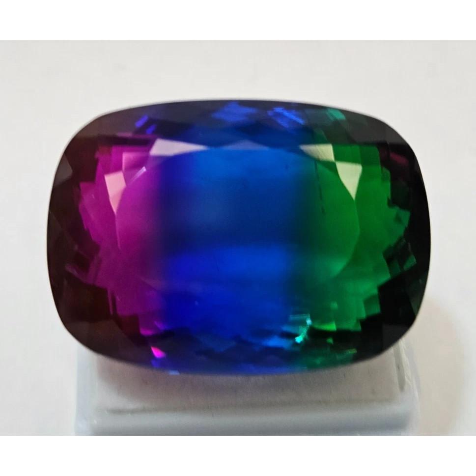 Stunning Natural Tourmaline Bi-Color 75+ Ct Cushion Cut Certified Gemstone