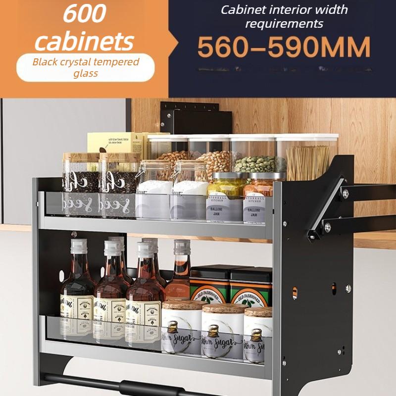 Kitchen Storage Racks Aluminum Portable Storage Rack Cabinet Seasoning Organize Holders Multifunctional Home Organize Furniture