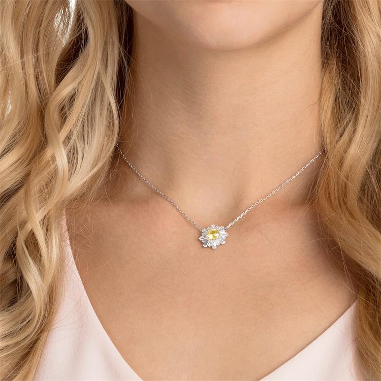 Swarovski Idyllia Sunshine Sonnenblumengelb Rhodinierte Halskette Damen Halskette 5459588