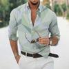 Geometric Pattern Long Sleeve Shirt, Trendy Casual Wear for Men