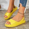 Women's Summer Flat Peep-Toe Slip-On Lightweight Casual Sandals, Available In Large Sizes.