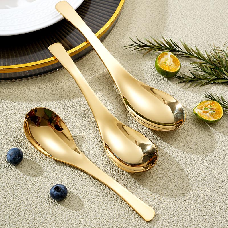 304 Stainless Steel Thickened Household Soup Spoon with High Aesthetic Value for Children's Spoons and Desserts