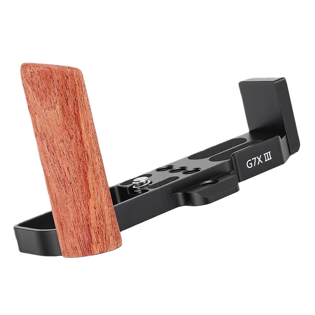 Wooden L Shape Handle Grip Fit for G7XII G7XIII Camera with Quick Release Baseplate Hand Grip Holder