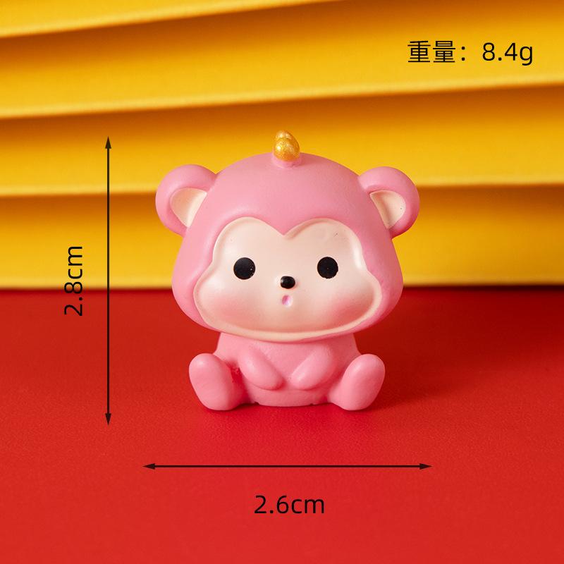 Micro Landscape Luminous Small 3D Cute Twelve Zodiac Animals, Decorative Accessories, Mini Car Ornaments Toys