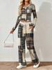 Spring and Autumn Ladies V-Neck Long Sleeve Pants Set Comfortable Casual Versatile Slim Two-piece Set