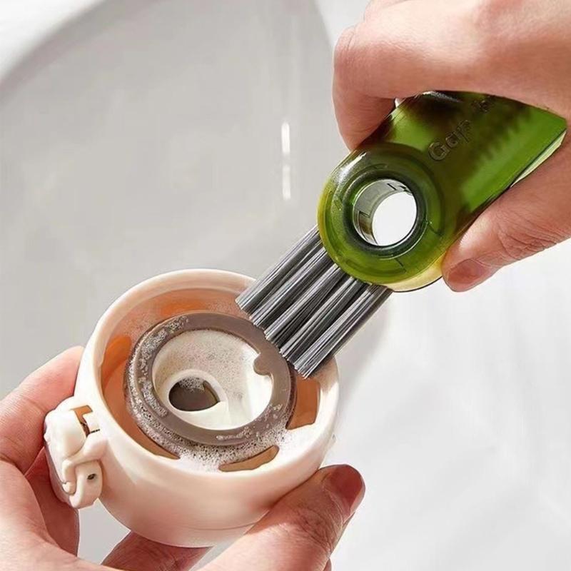 Lamgool 3 In 1 Bottle Gap Cleaner Brush Multifunctional Brush Cup Crevice Cleaning Tools Mini Silicone Cup-Holder Cleaner