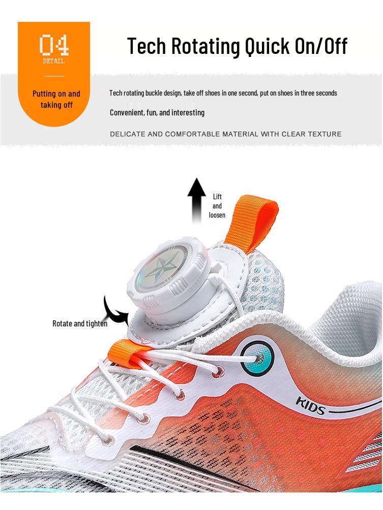 Chitu Series 7 Boys' Lightweight Breathable Mesh Sports Shoes with Rotating Buckle