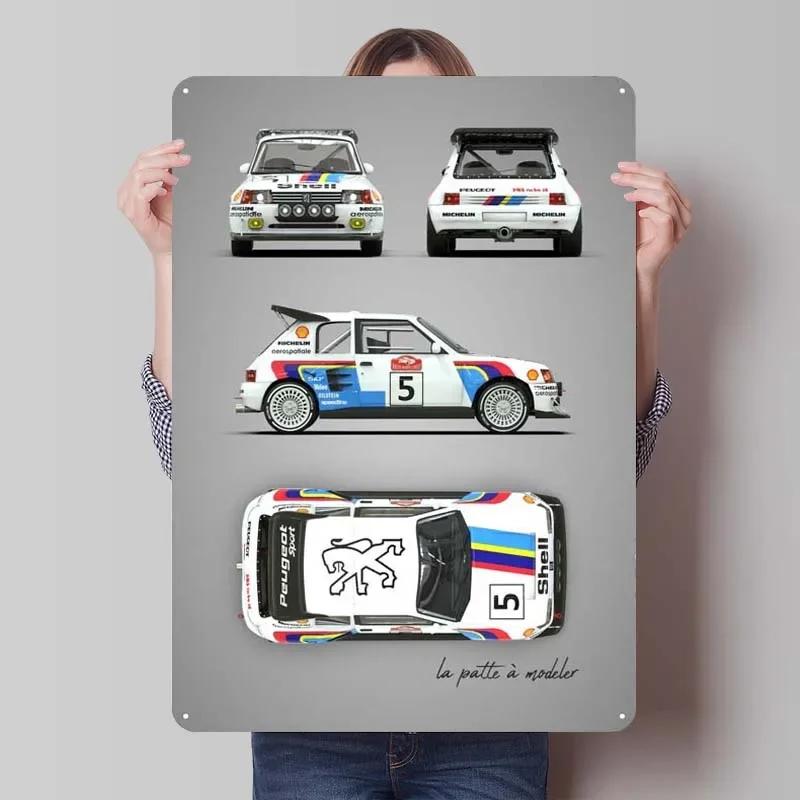 Peugeot Blechschild Autos Poster Retro Metallschild Plakette für Garagenwandkunst Dekoration Dekoration Wohnzimmer Heimdekorationen
