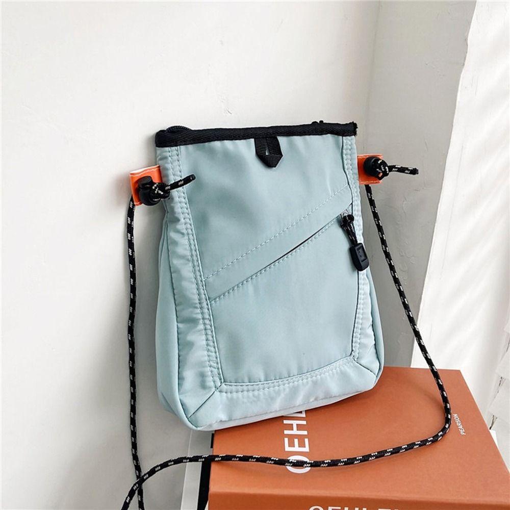 

Large Capacity Small Square Shoulder Bag Canvas Crossbody Phone Bag Korean Travel синій