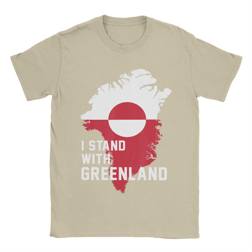 Herren I Stand with Greenland Unterstütze die Grönländer T-Shirts Baumwollkleidung Vintage Kurzarm-T-Shirt Übergröße T-Shirt