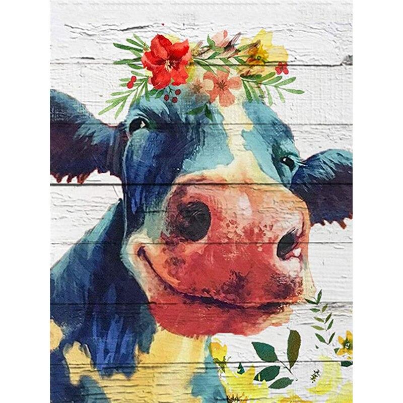 Noua pictură cu diamant 5D bricolaj, bovine, broderie cu diamante, animale, punct de cruce, găurit rotund complet, meșteșuguri, decorațiuni pentru acasă, cadou manual