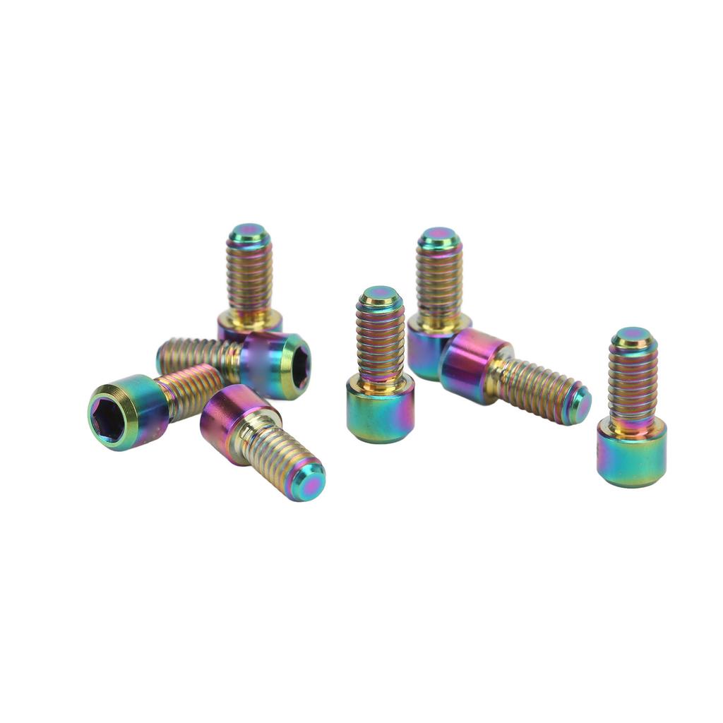 RISK 8 stk Terrengsykkel Pedalbolter Titanlegering Sklisikre Sykkelpedalskruer Pinner Bolter Klamper