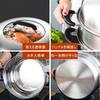buuyyaa Stainless Steel with Glass Gas and IH Includes Steaming 28cm Steamer, Three-Tier, Multifunctional, Lid, Compatible, Cloth,