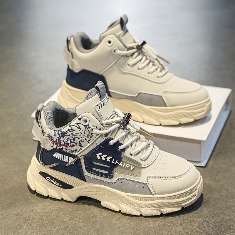 

Ботинки Мартин для мальчиков 2025 осень и зима для детей среднего и старшего возраста рабочие водонепроницаемые короткие ботинки мальчиковые высокие желтые ботинки студенческая трендовая обувь 40