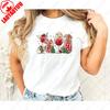 Merry Christmas Cocktails Drink Camisetas Men Women Cotton Tops Snowman New Year Xmas Festival Tees Harajuku Funny Kawaii Tshirt