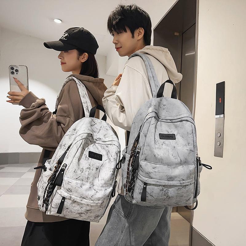Schulrucksack neu Mittel- und Oberstufenschüler Schulrucksack Damen Batik Große Kapazität Lässiger Rucksack Einfach und Modisch Personalisierte Paare