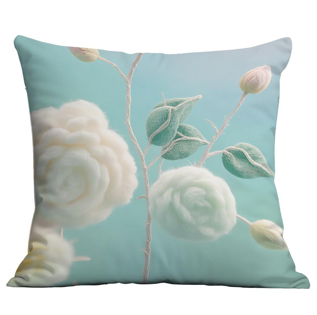New 3D Imitation Plush Pink Rose Pillow Cover Short Fur Home Sofa Cushion Pillow Cover Premium Durable Quality