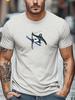 Mens Skiing TShirt Extreme Ski Sports Print Short Sleeve Round Neck Breathable Soft Oversized Daily Wear TShirt