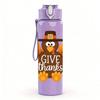 1PC Maple Leaf Give Thanks 750ml Color Plastic Sports Water Bottle Leakproof Flip Straw Lid Suitable for Sports Office Home Use