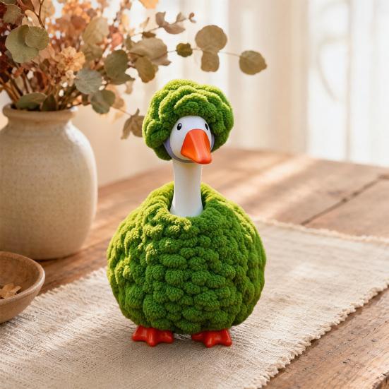 Plush Desk Goose Outfits, Handmade Crochet Goose Clothes and Hat, Porch Goose Statue Clothing, Goose Sculpture Costume for Desktop Decor