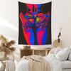 Neon Abstract Body Art Tapestry 2D Flat Print Bold Home Decor Bedroom Wall Hanging Vibrant Artistic Charming