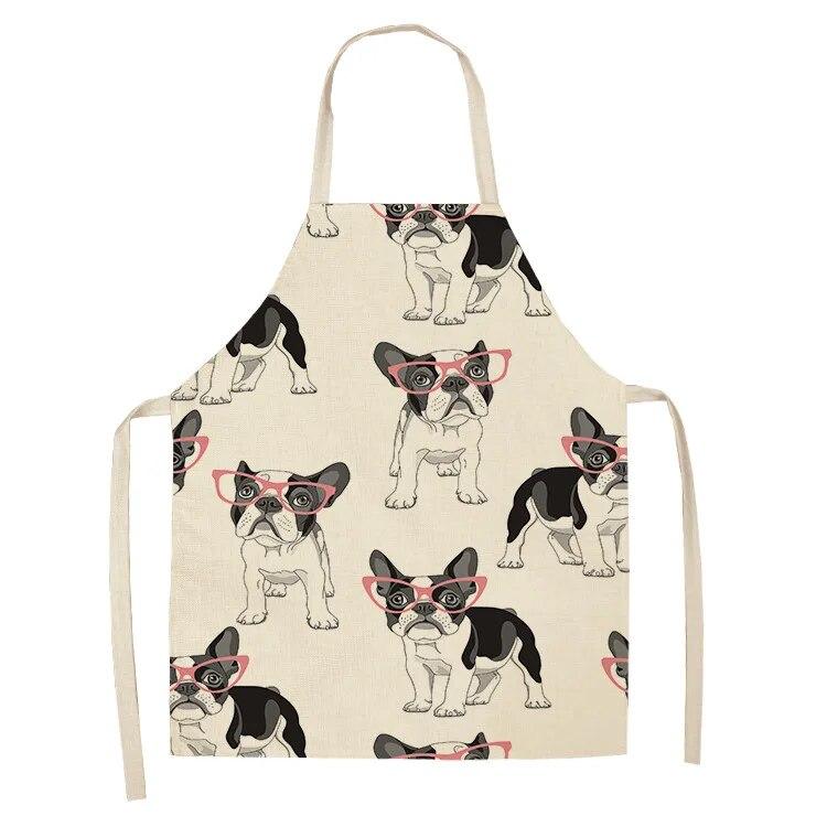 Cartoon Aprons Ladies Kitchen Tools Cooking Accessories Creative Linen Aprons Household Supplies Animal Dog Aprons