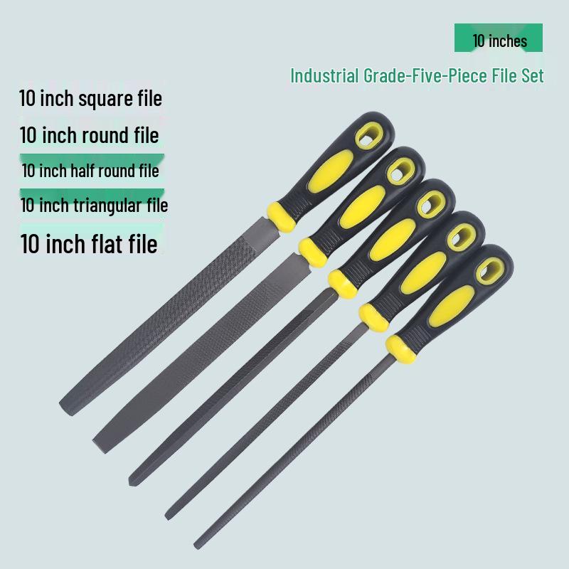 Half-Round Triangle Flat Steel File Set for Woodworking & Metal Grinding, Coarse/Medium/Fine Teeth
