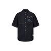 SS22 Big M Tie-Dye Print And Embroidered Denim Shirt Men Shirts Denim-Blue 2ESHTM2SS269RXDN