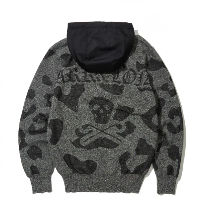 M Gn Muster Strick Hoodie Jacke ls1ib06M