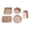6pcs Bakeware Set Loose Bottom Carbon Steel Anti Stick Baking Pans Set for   Muffin Pizza